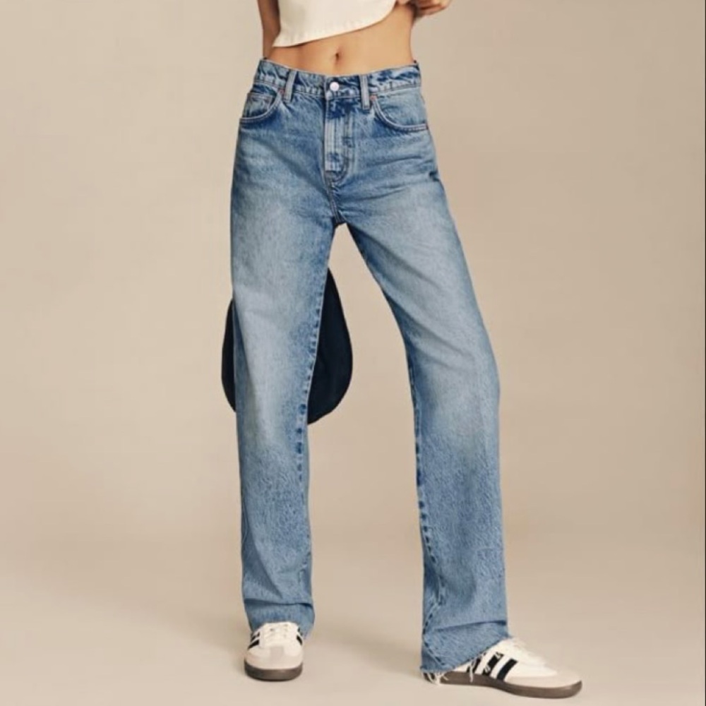 LAST CHANCE! Women's Brandy Melville Light Blue Straight Leg Denim Jeans